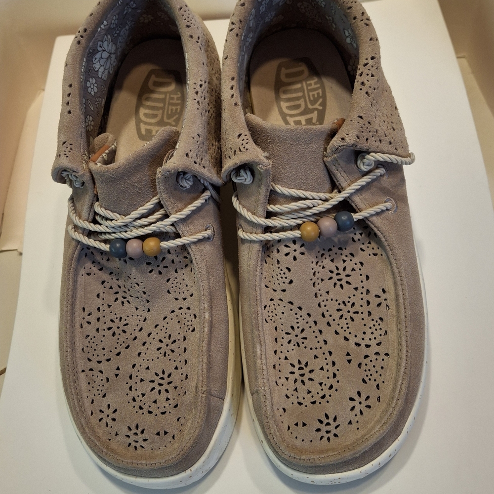 Hey Dude Women's Beige Moccasins Boots with Beads